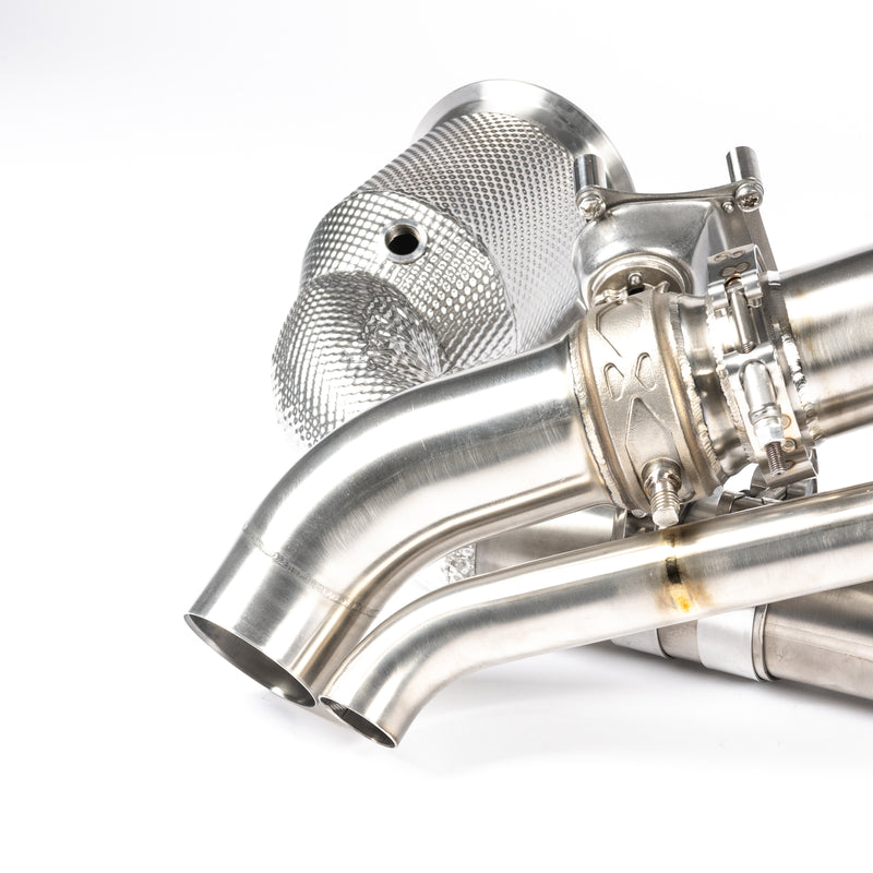 JCR Titanium Race Pipe (Valved / Heat Shielded Race Cats) - 992.1 Carrera / Turbo