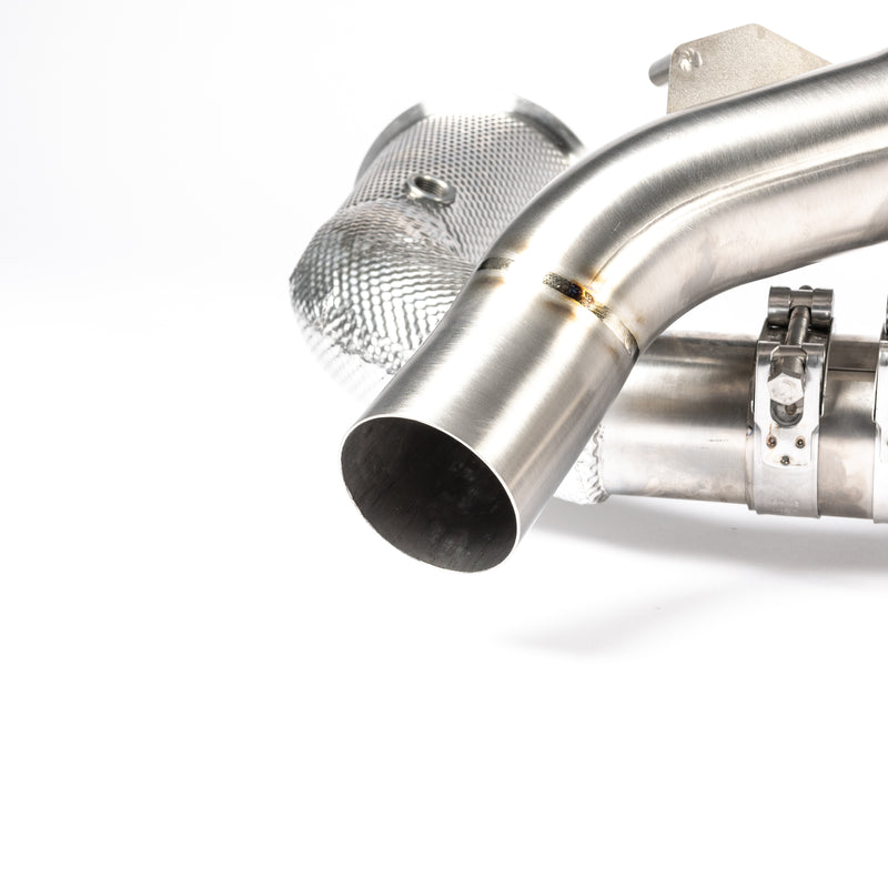 JCR Titanium Race Pipe (Silenced / Heat Shielded Cat Deletes) - 992.1 Carrera / Turbo